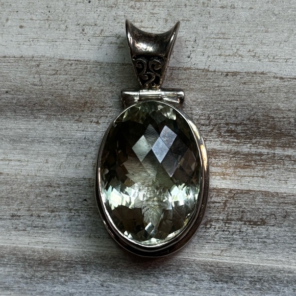 Prasiolite pendant sterling silver - Picture 2 of 4